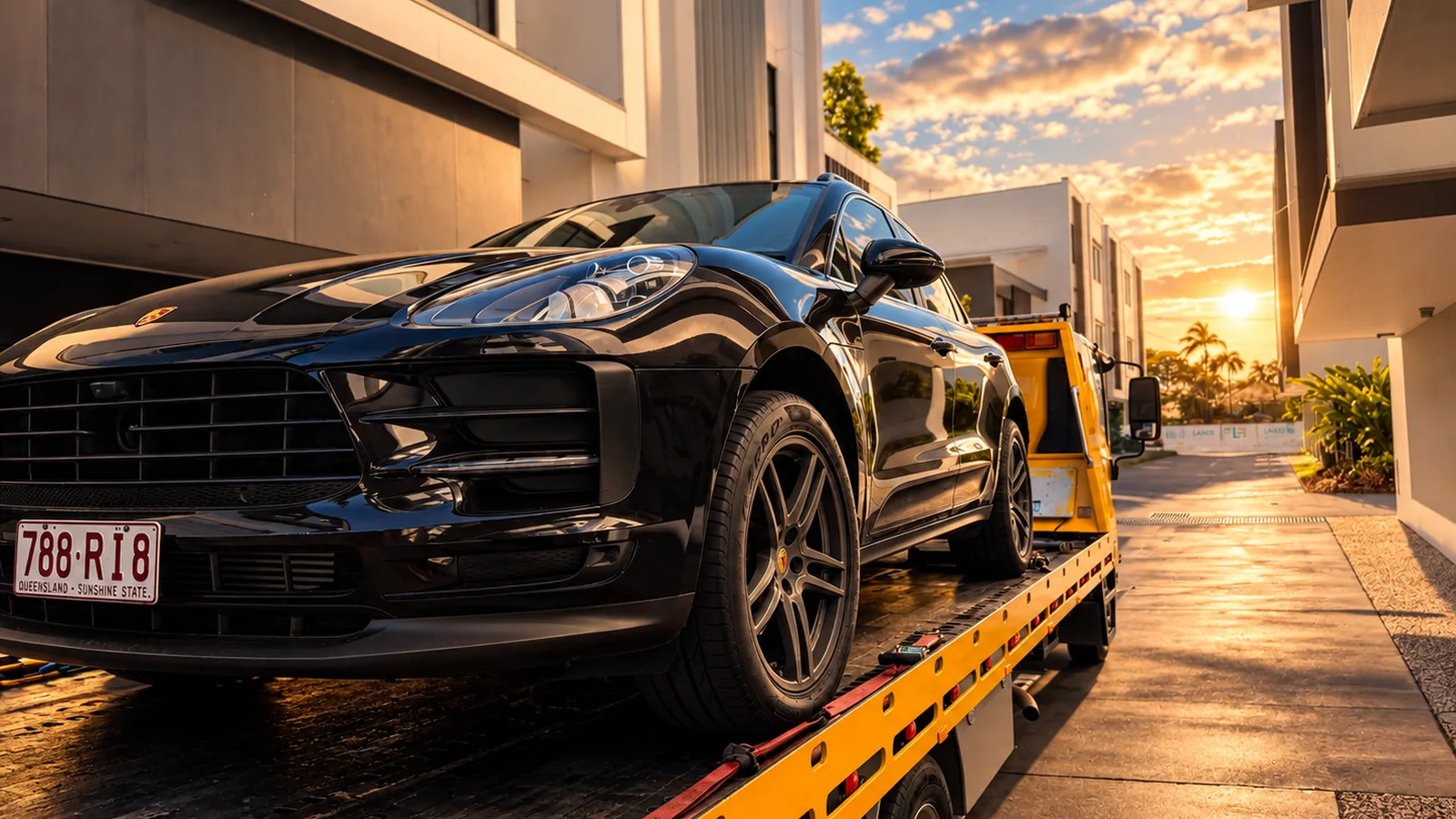 SUV loaded for planned vehicle transport in Brisbane